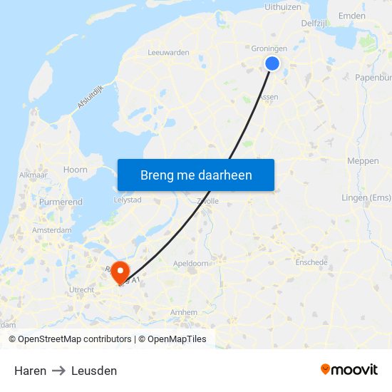Haren to Leusden map