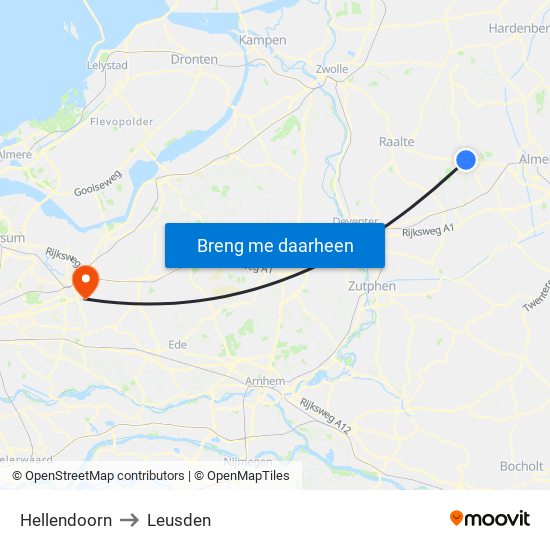Hellendoorn to Leusden map