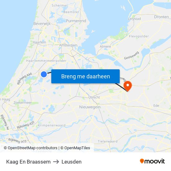Kaag En Braassem to Leusden map