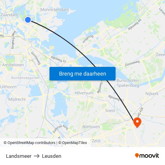 Landsmeer to Leusden map