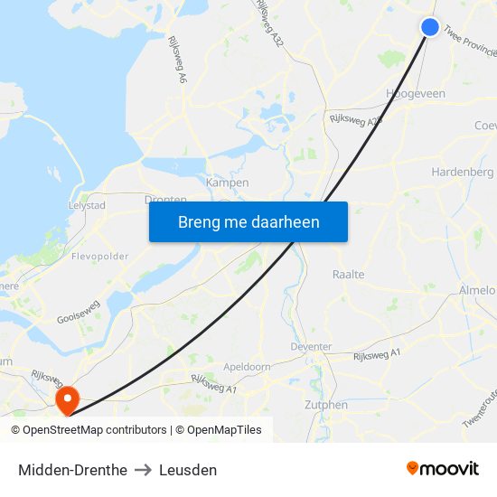 Midden-Drenthe to Leusden map