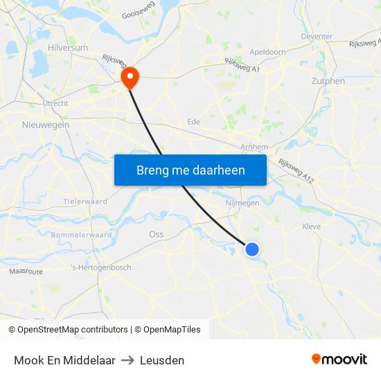Mook En Middelaar to Leusden map