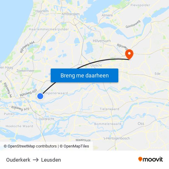 Ouderkerk to Leusden map