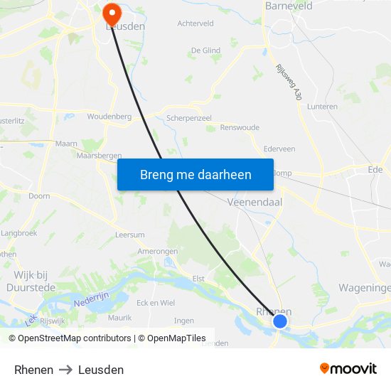 Rhenen to Leusden map