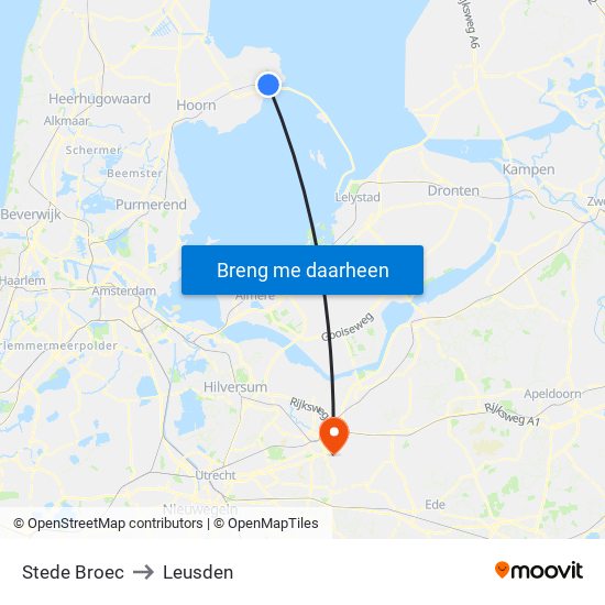 Stede Broec to Leusden map