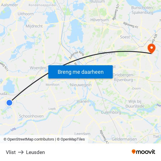 Vlist to Leusden map
