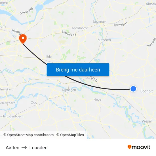 Aalten to Leusden map