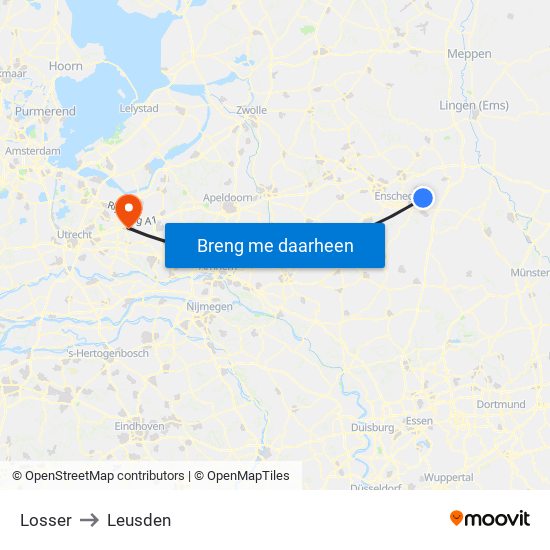 Losser to Leusden map