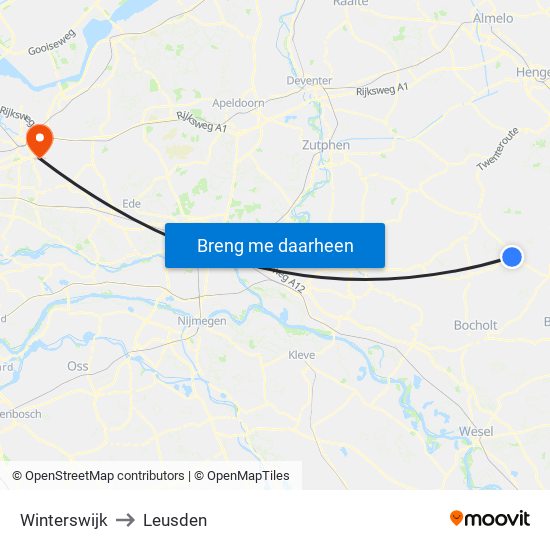 Winterswijk to Leusden map