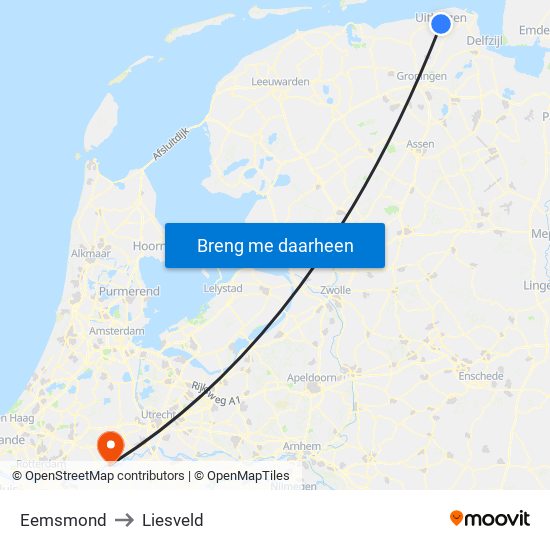 Eemsmond to Liesveld map