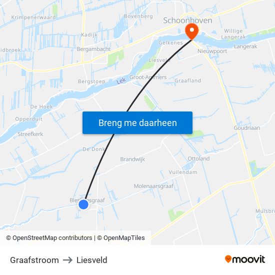 Graafstroom to Liesveld map