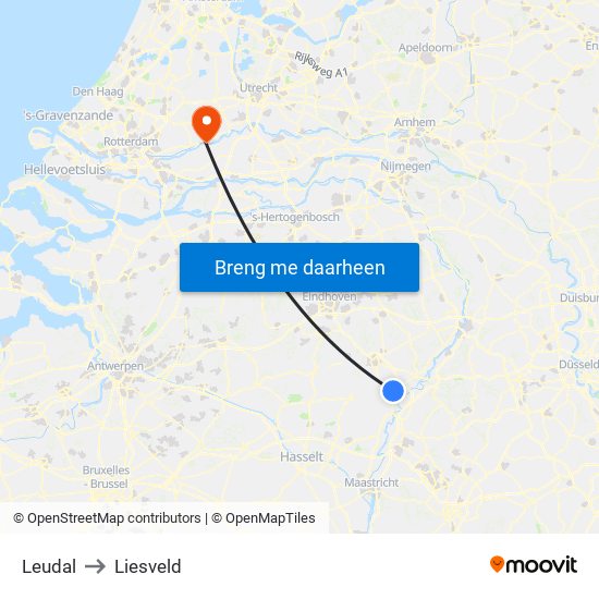 Leudal to Liesveld map