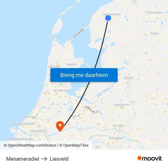 Menameradiel to Liesveld map