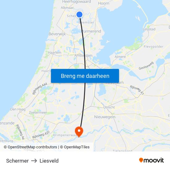 Schermer to Liesveld map