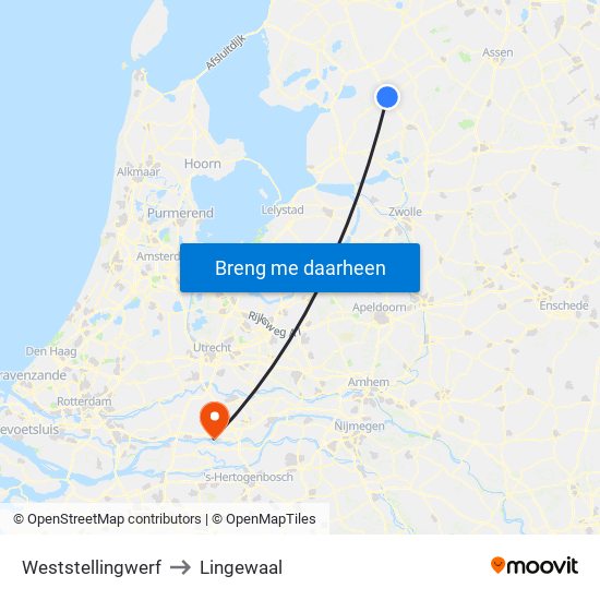 Weststellingwerf to Lingewaal map