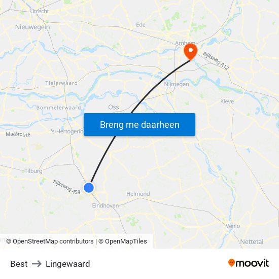 Best to Lingewaard map