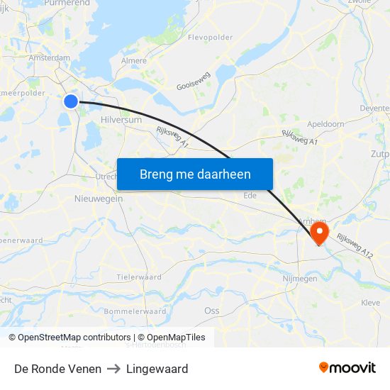 De Ronde Venen to Lingewaard map