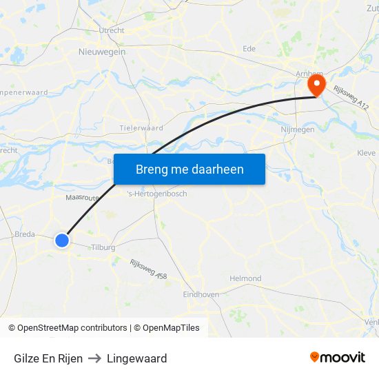 Gilze En Rijen to Lingewaard map