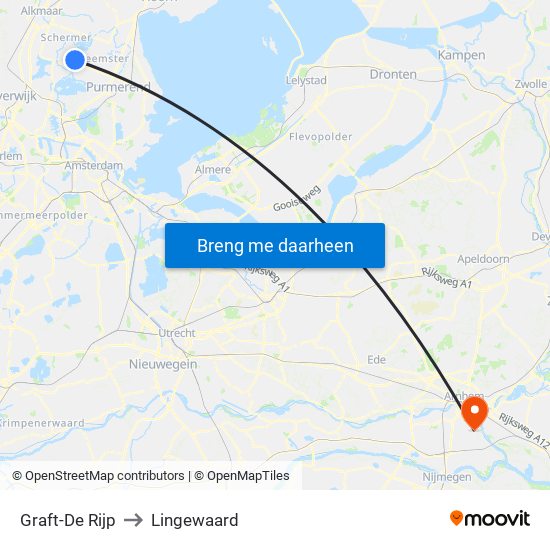 Graft-De Rijp to Lingewaard map