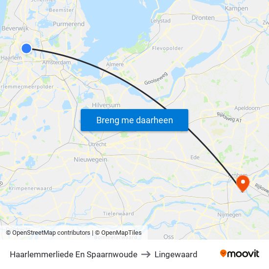 Haarlemmerliede En Spaarnwoude to Lingewaard map