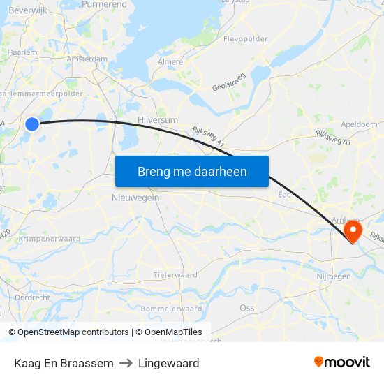 Kaag En Braassem to Lingewaard map