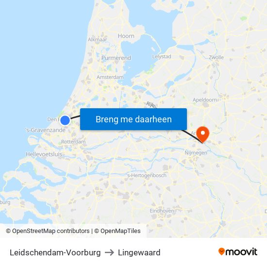 Leidschendam-Voorburg to Lingewaard map