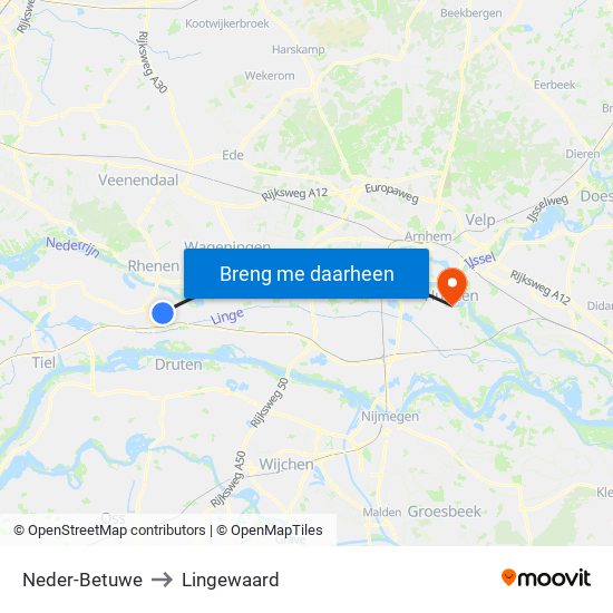 Neder-Betuwe to Lingewaard map