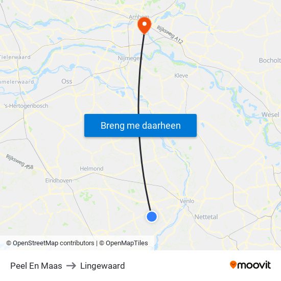 Peel En Maas to Lingewaard map