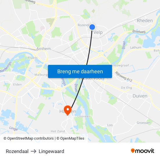 Rozendaal to Lingewaard map