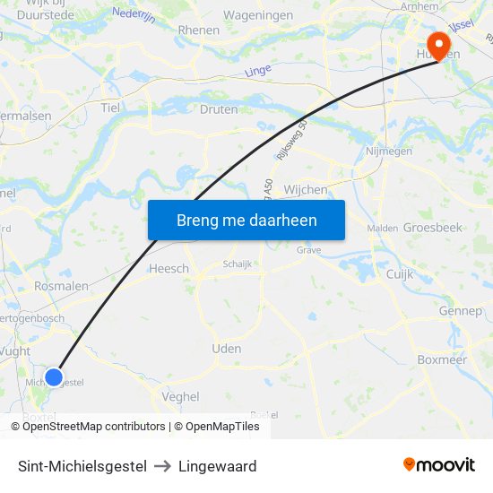 Sint-Michielsgestel to Lingewaard map
