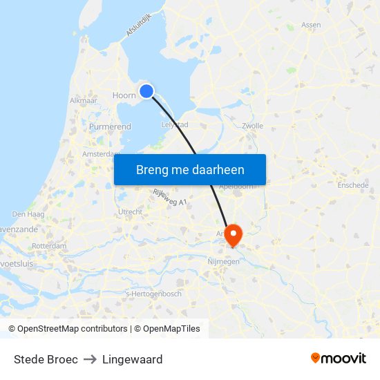 Stede Broec to Lingewaard map