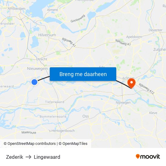Zederik to Lingewaard map