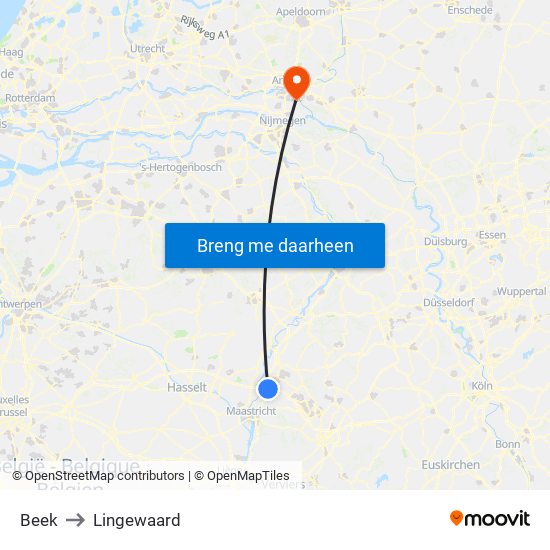 Beek to Lingewaard map