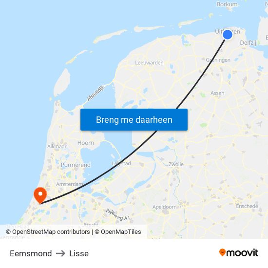 Eemsmond to Lisse map