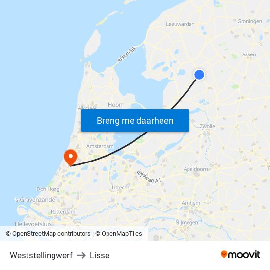 Weststellingwerf to Lisse map