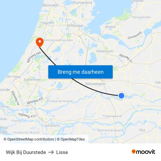 Wijk Bij Duurstede to Lisse map