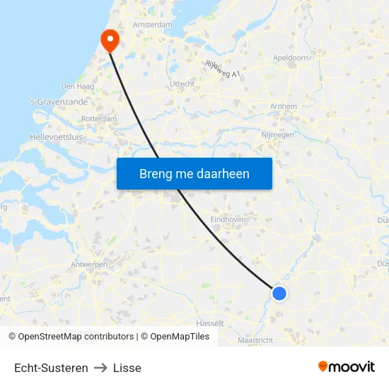 Echt-Susteren to Lisse map