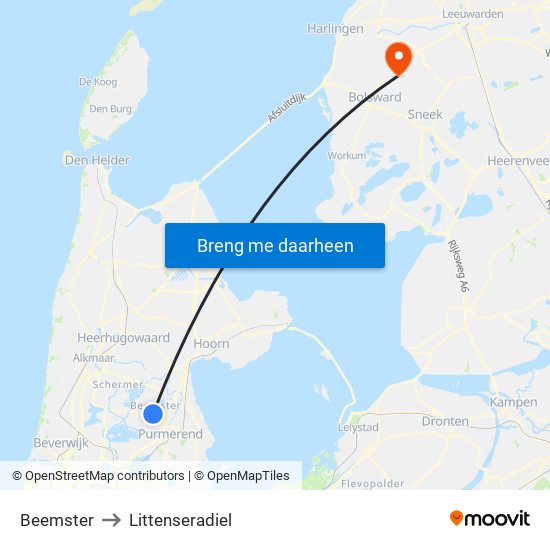 Beemster to Littenseradiel map