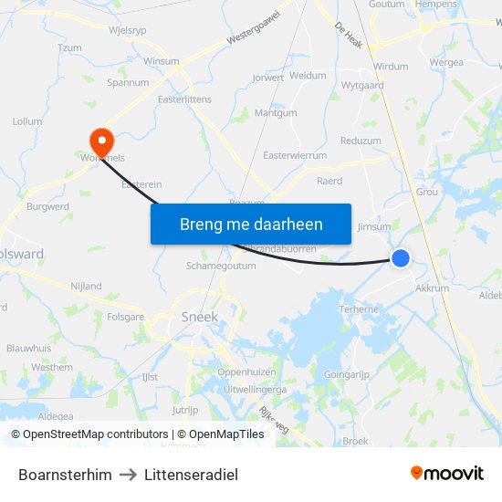 Boarnsterhim to Littenseradiel map