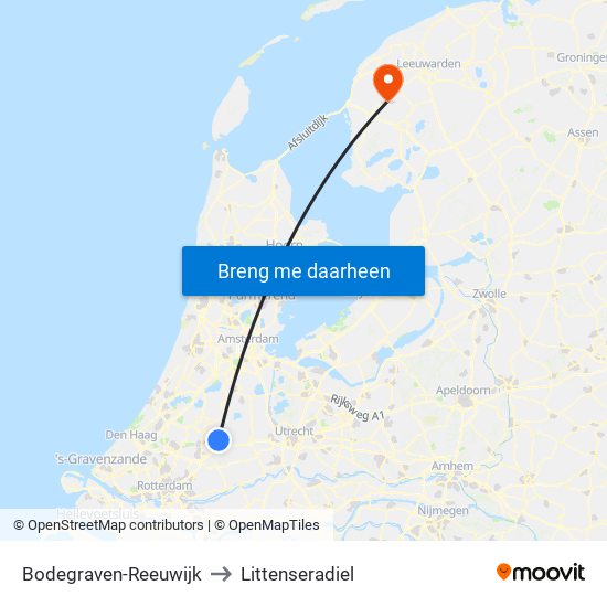 Bodegraven-Reeuwijk to Littenseradiel map