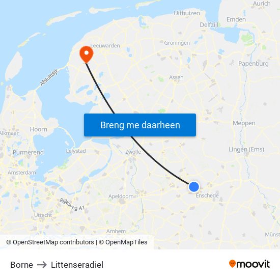 Borne to Littenseradiel map