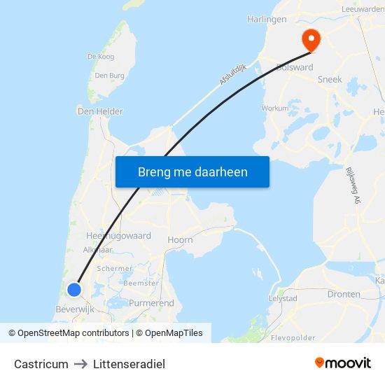 Castricum to Littenseradiel map