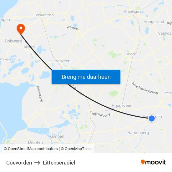 Coevorden to Littenseradiel map
