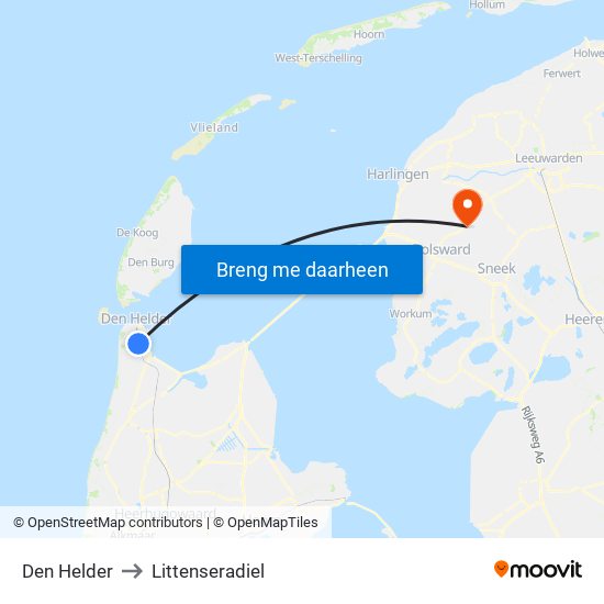 Den Helder to Littenseradiel map