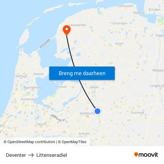 Deventer to Littenseradiel map