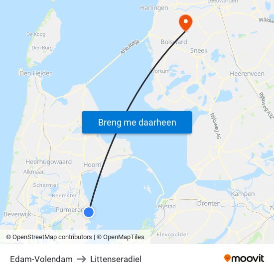 Edam-Volendam to Littenseradiel map