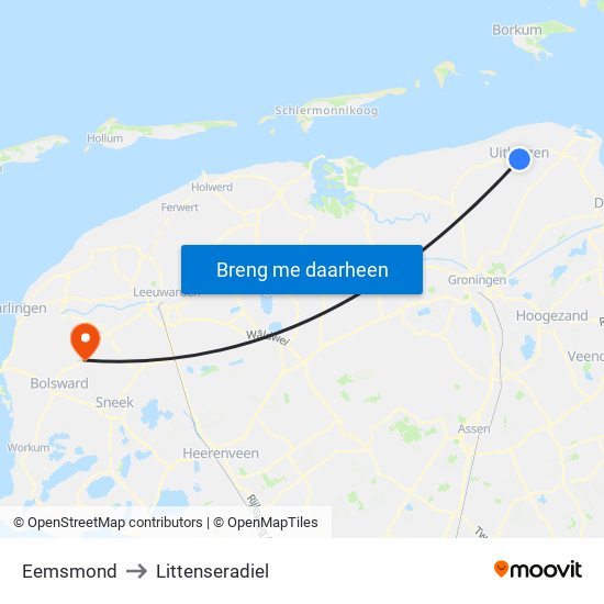 Eemsmond to Littenseradiel map