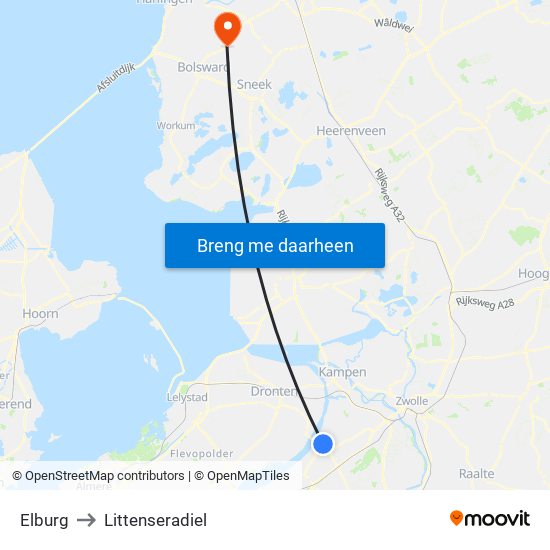 Elburg to Littenseradiel map