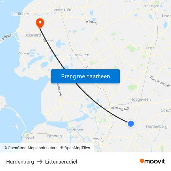 Hardenberg to Littenseradiel map