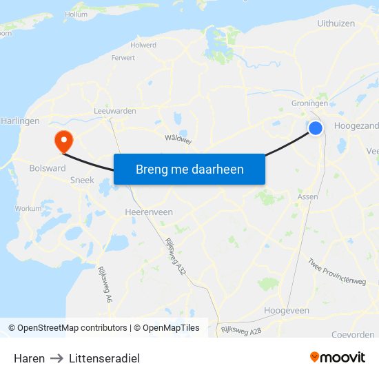 Haren to Littenseradiel map